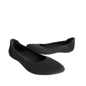 NEW Anne Klein Opposite Pointed Toe Flats iFlex Shoes Black Size 9.5
